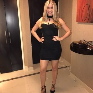 Black choker dress